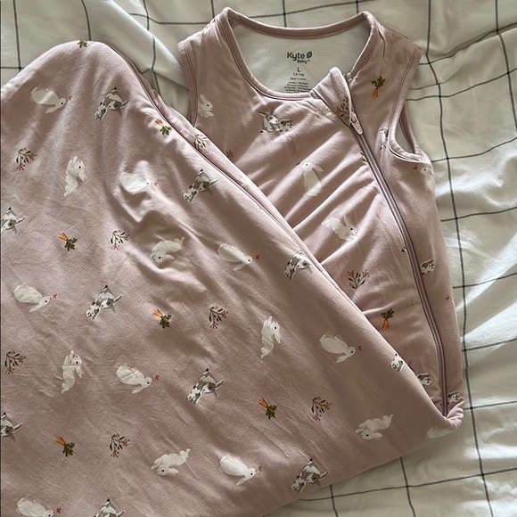 Kyte BABY Blush Rabbit Sleep Sack with Bunny and Carrot Design pink - Picture 7 of 8